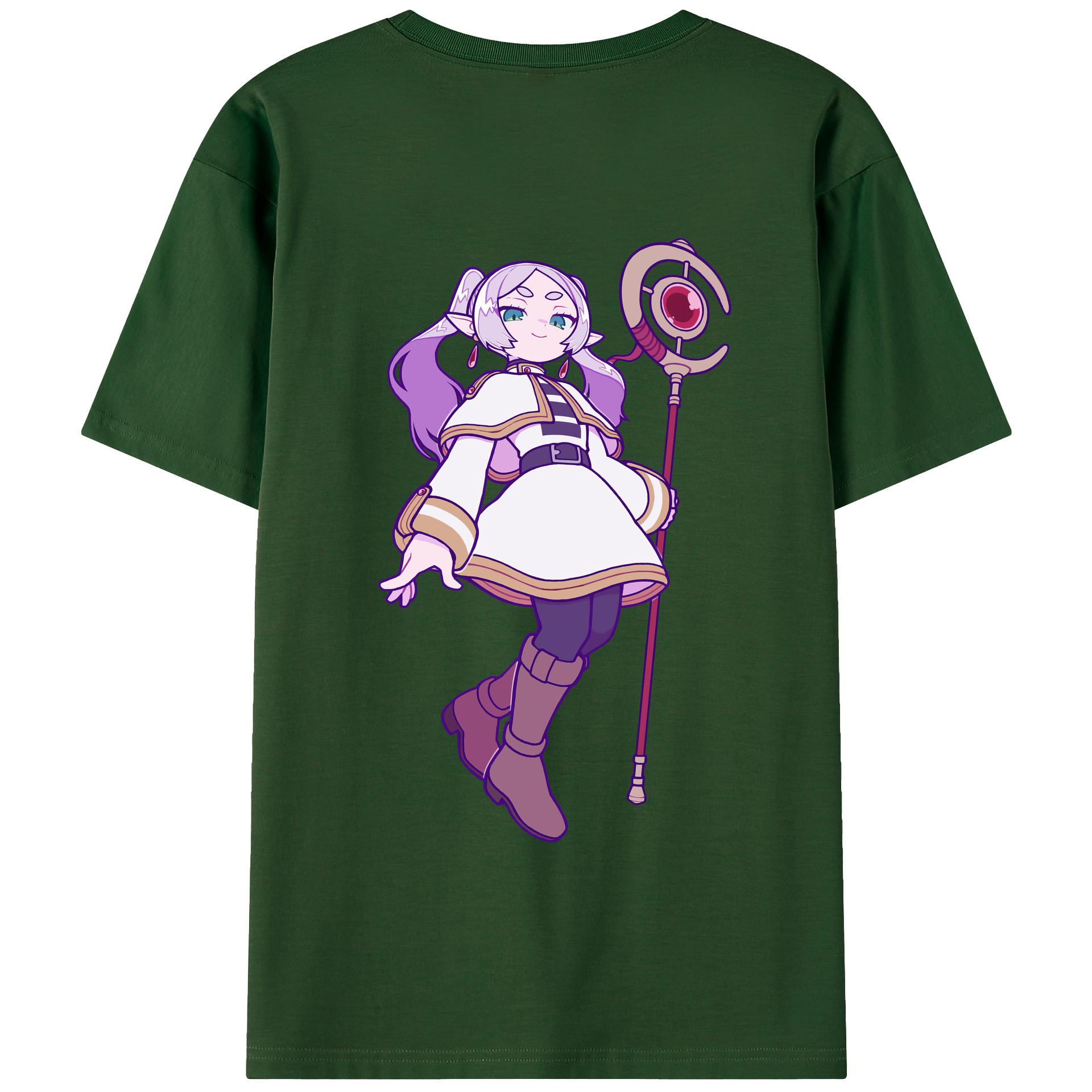 （画像用） 葬送のフリーレン Frieren 綿100％半袖Tシャツ（背面プリント）